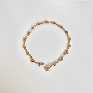 Gold Heart Charm Bracelet